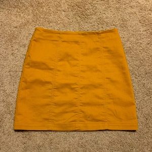 Mustard yellow mini skirt